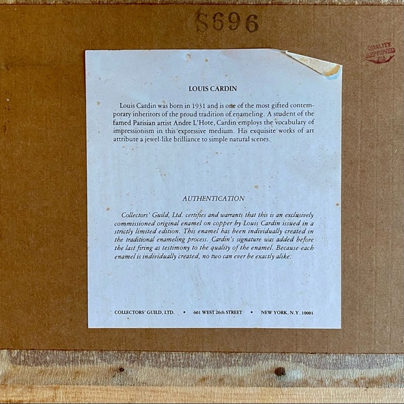 Louis Cardin - original enamel artwork, limited edition; $125 ea or two for $200 - Picture 3 of 6